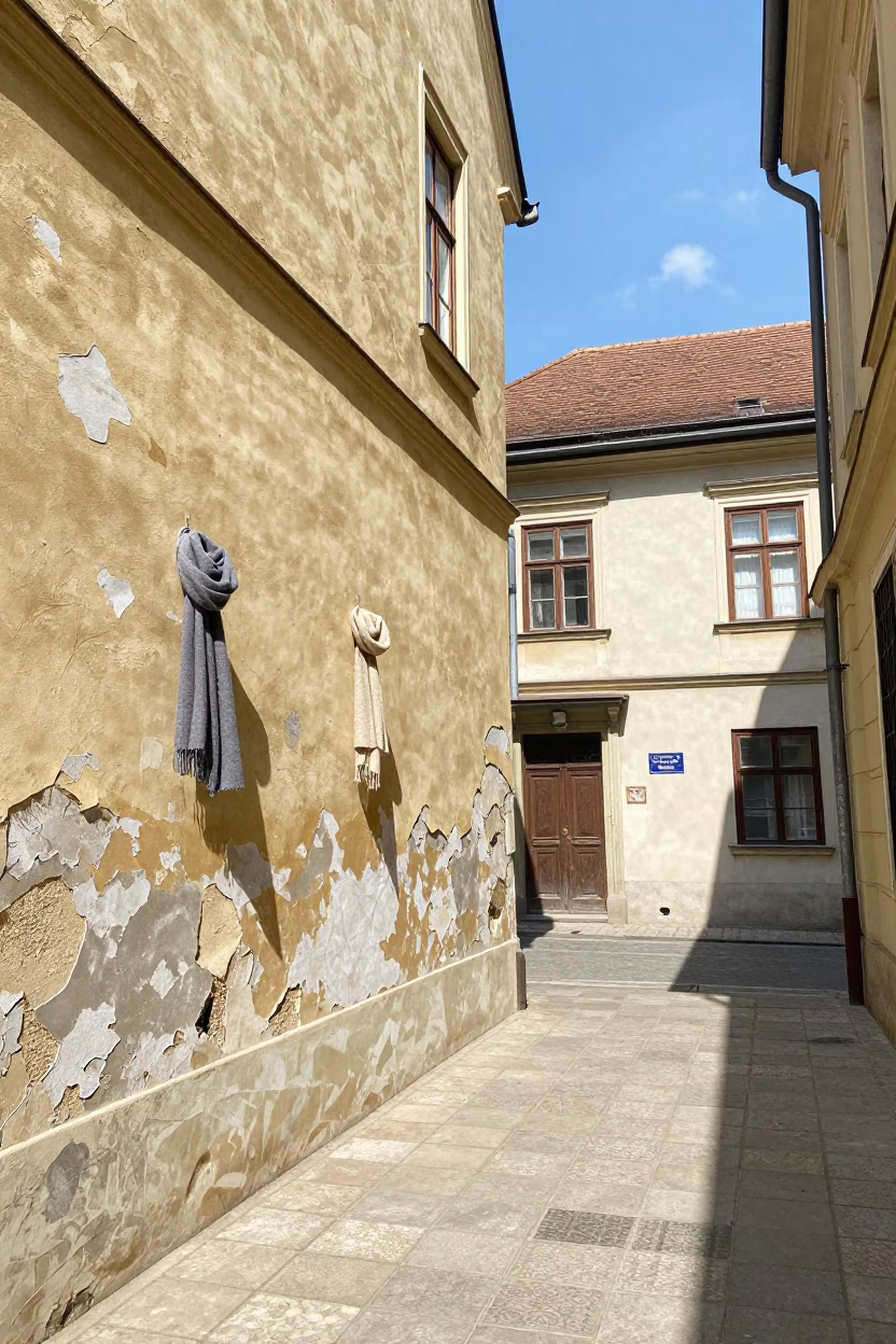 Plaster Wall in Budapest in in Budapest, Hungary