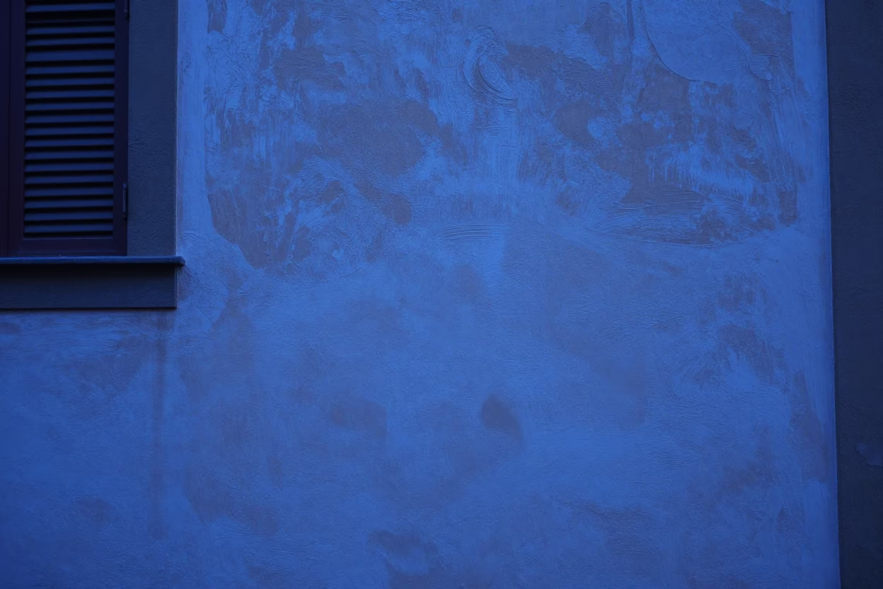Plaster Wall in Florence at The Last Blue Light Of Evening in in Florence, Italy