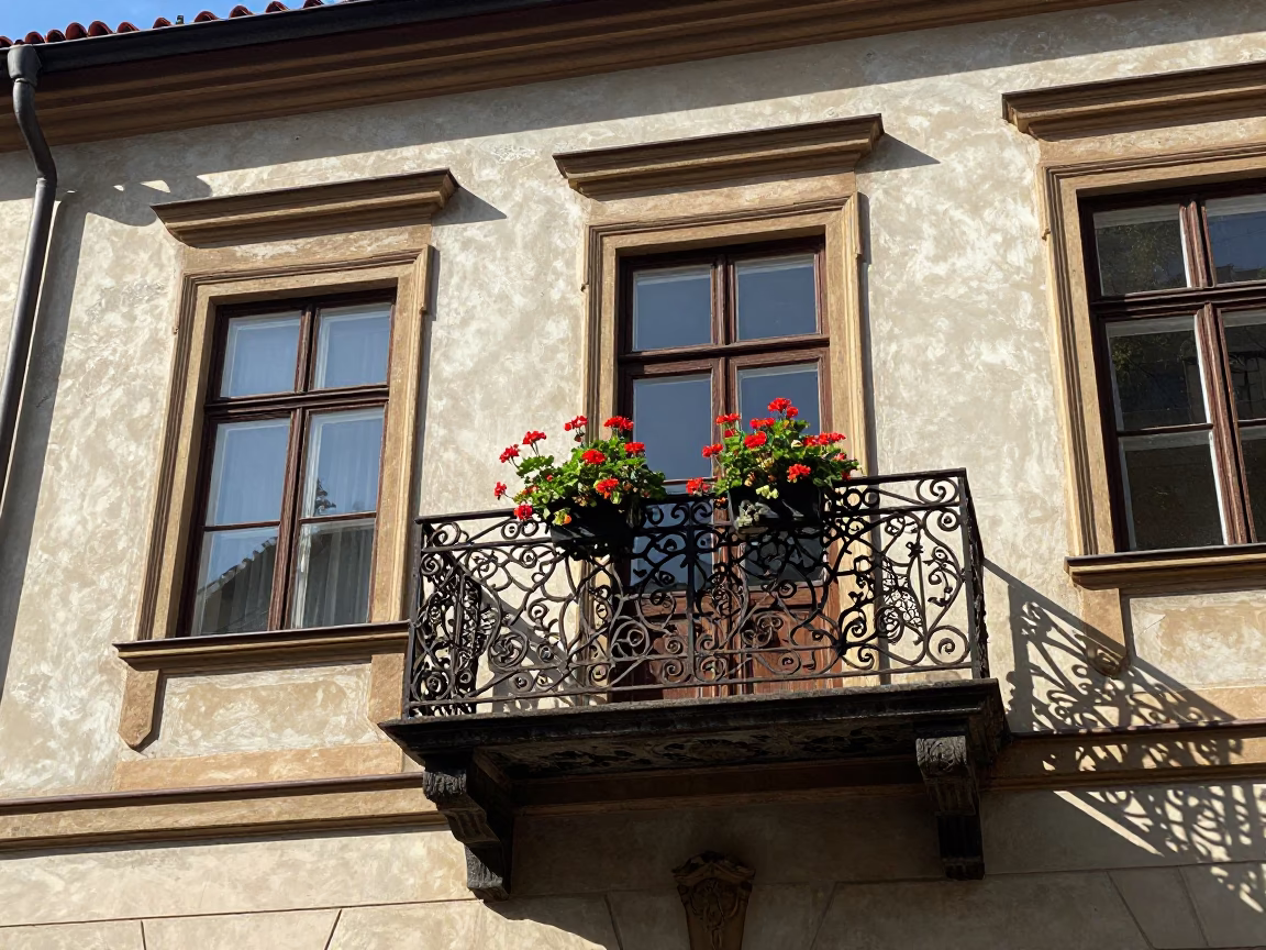 Plaster Wall in Prague in in Prague, Czech Republic