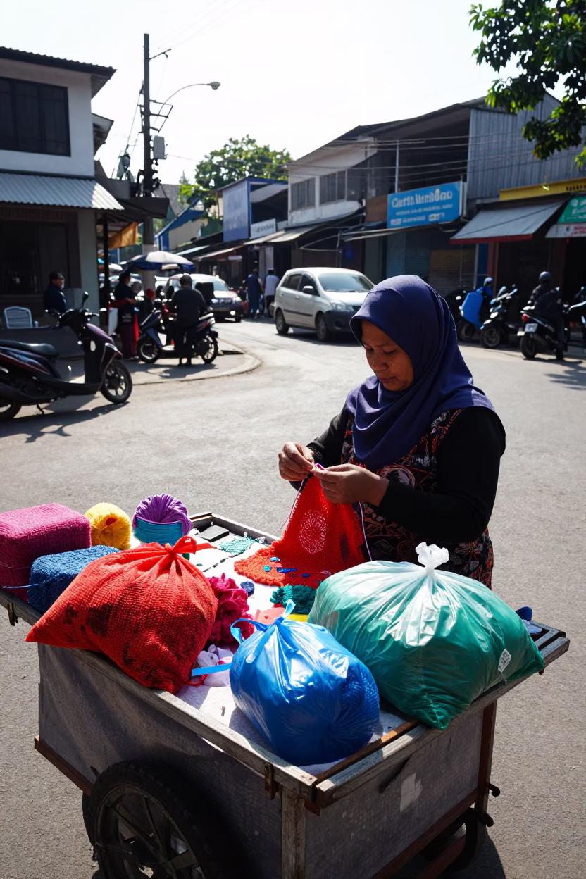 Plastic Bags in Surabaya in in Surabaya, Indonesia