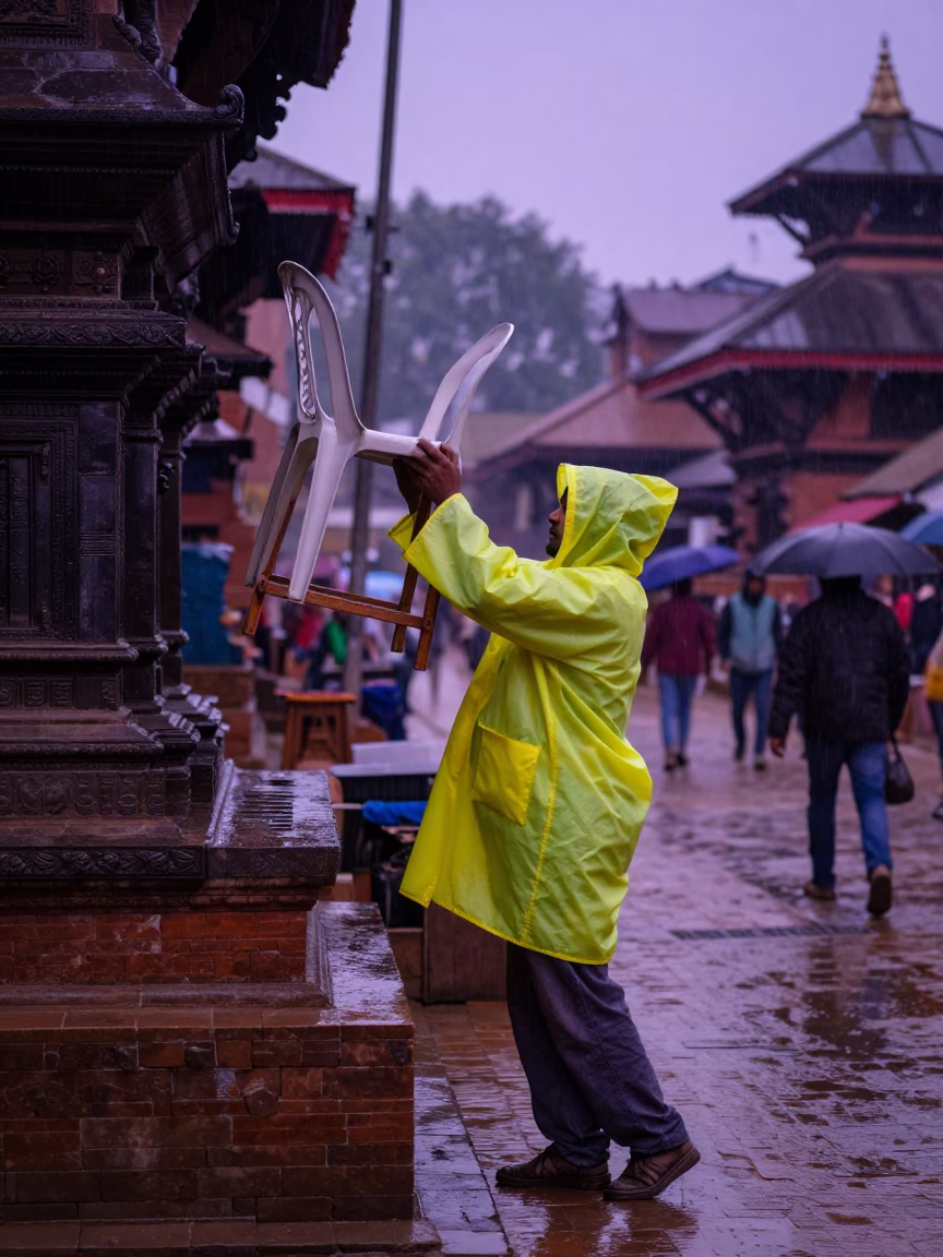 Plastic Chairs in Kathmandu in in Kathmandu, Nepal
