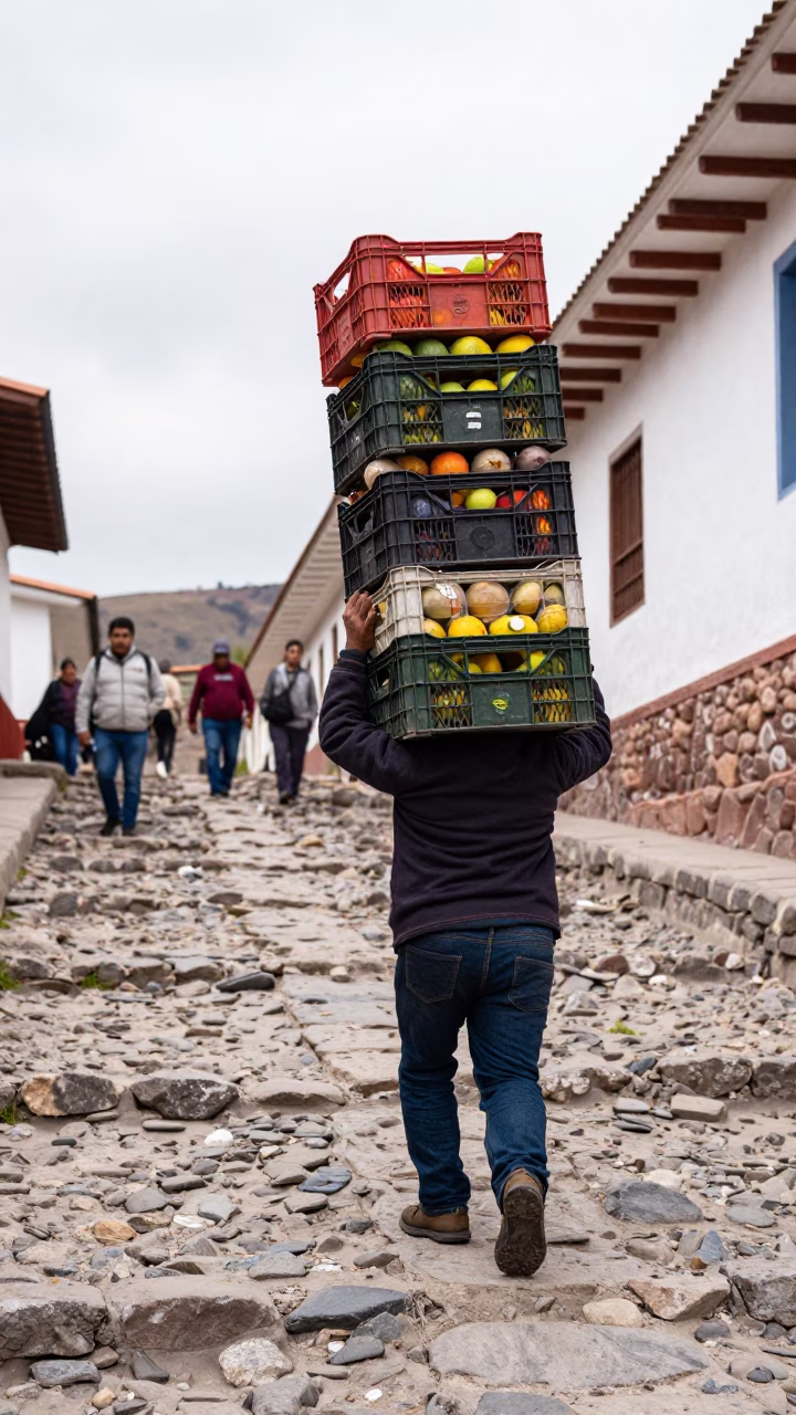 Plastic Crates in La Paz in in La Paz, Bolivia