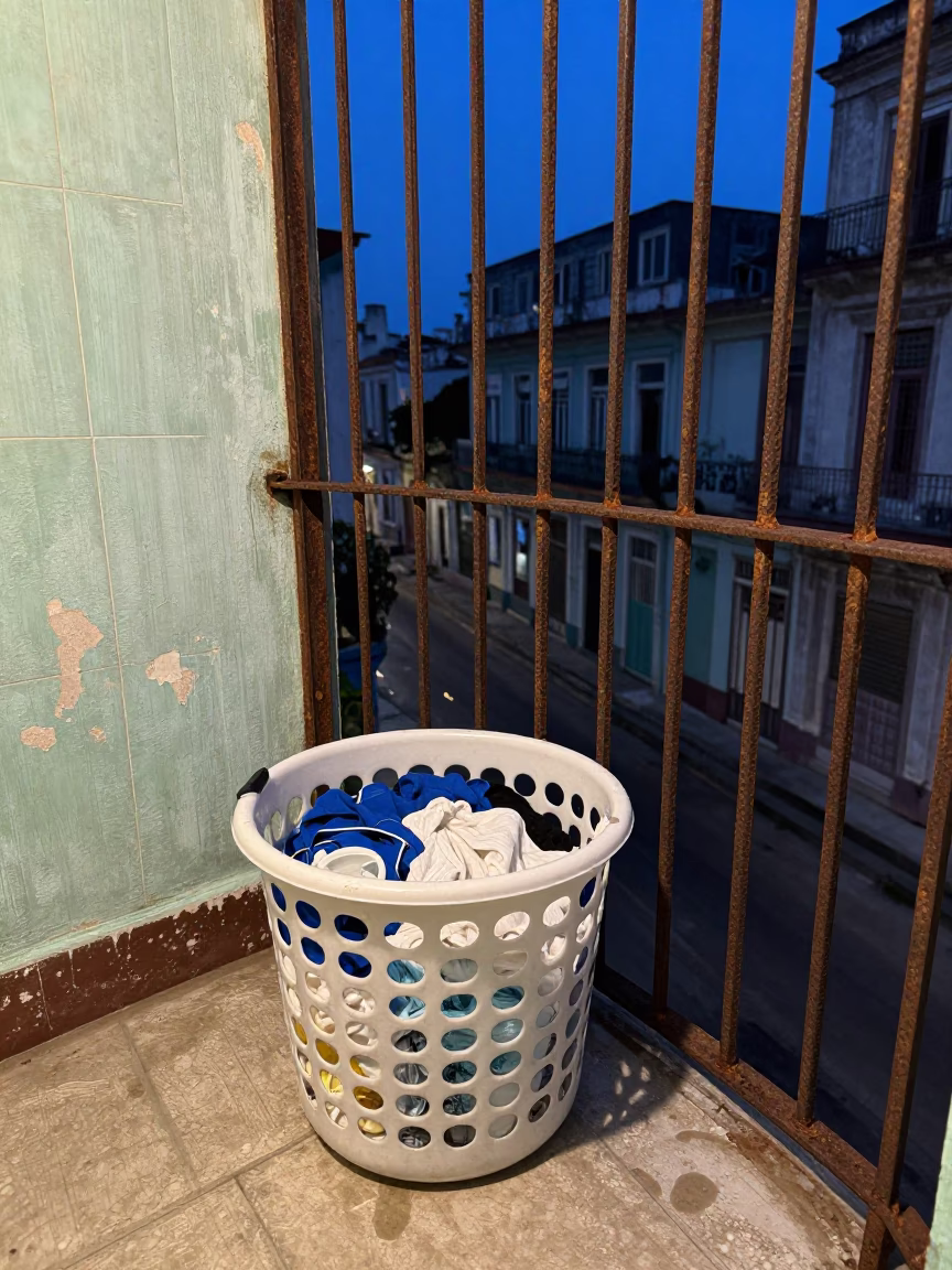 Plastic Laundry Basket in Havana in in Havana, Cuba