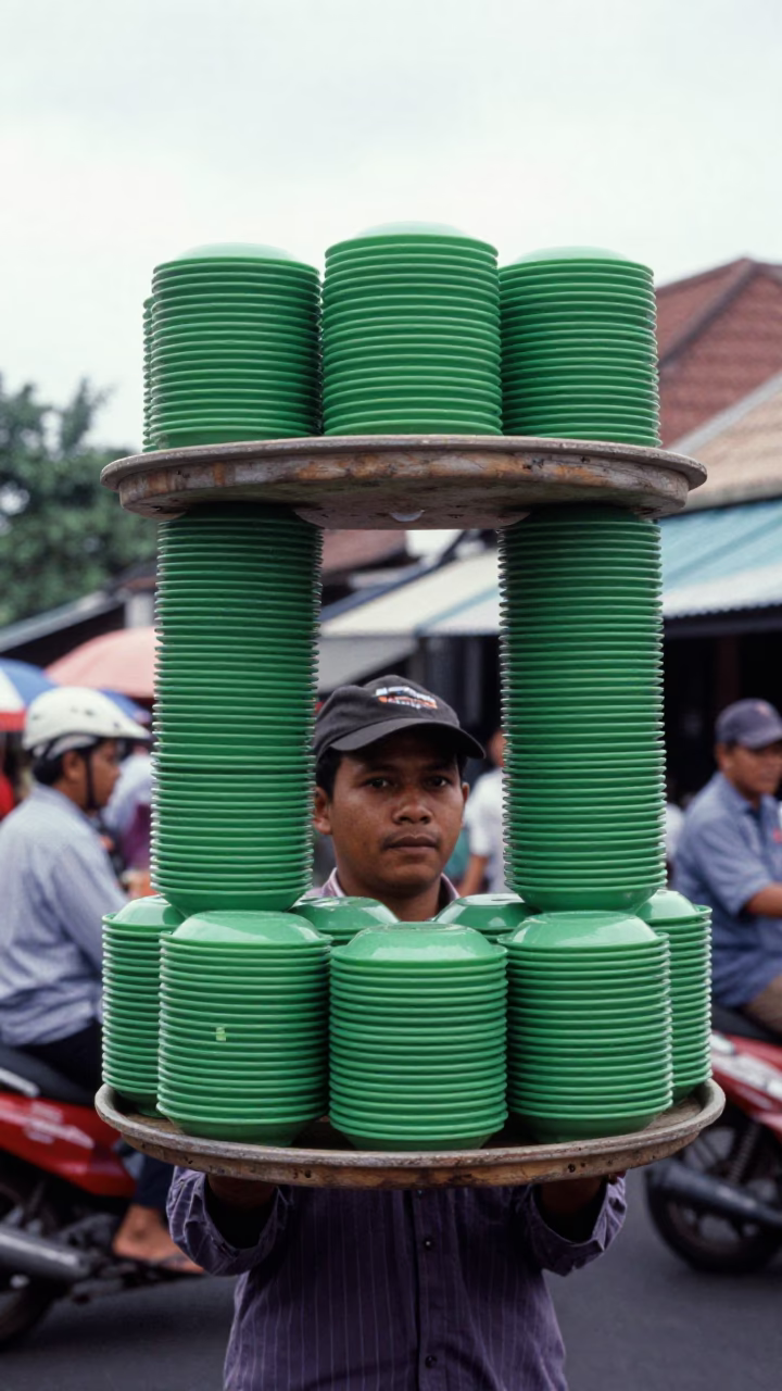 Plastic Saucers in Yogyakarta in in Yogyakarta, Indonesia