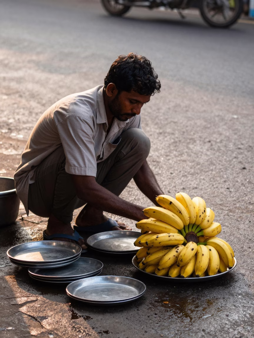 Plate in Mumbai at First Light Of Dawn in in Mumbai, India