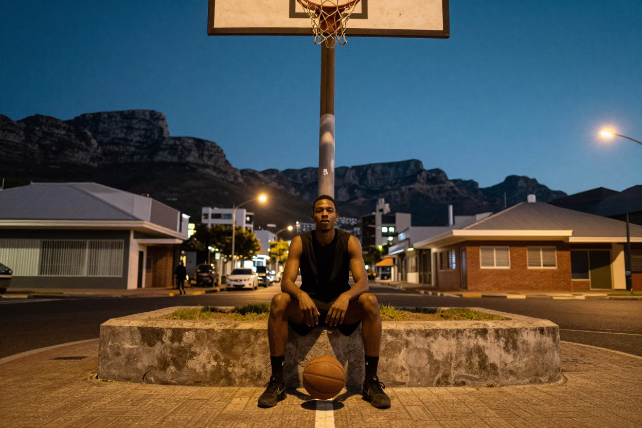 Playing Basketball in Cape Town in in Cape Town, South Africa