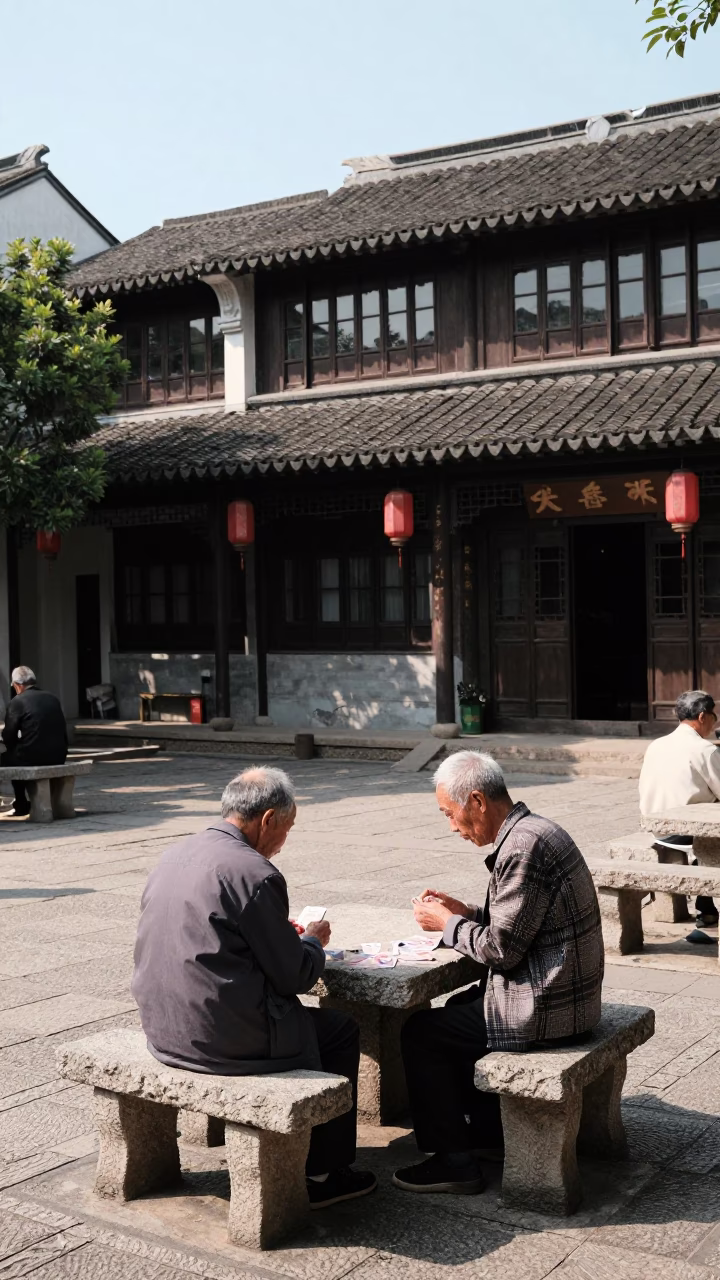Playing Cards in Shanghai in in Shanghai, China