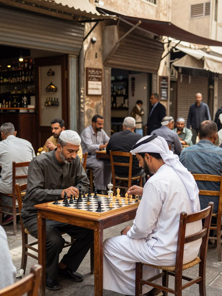 Playing Chess in Cairo in in Cairo, Egypt