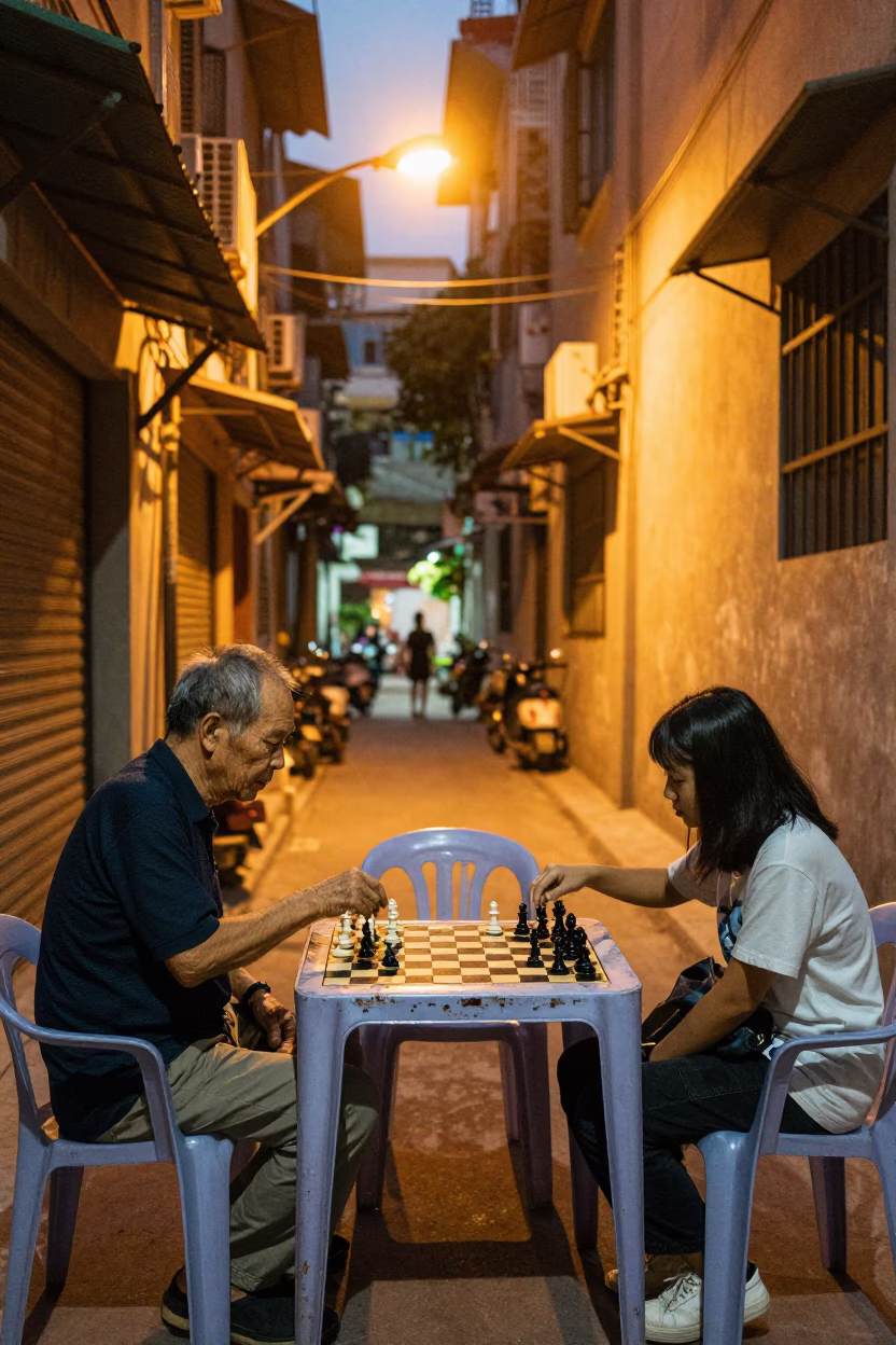 Playing Chess in Hanoi in in Hanoi, Vietnam