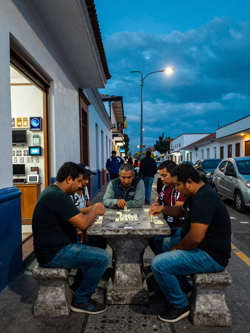 Playing Dominoes in Quito in in Quito, Ecuador