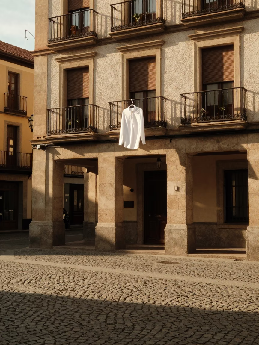 Plaza Scene in Bilbao at Late Afternoon Light in in Bilbao, Spain