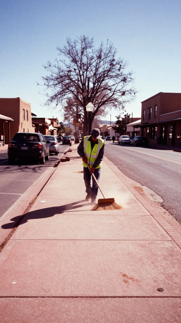 Plaza Sidewalk in Santa Fe in in Santa Fe, New Mexico, United States