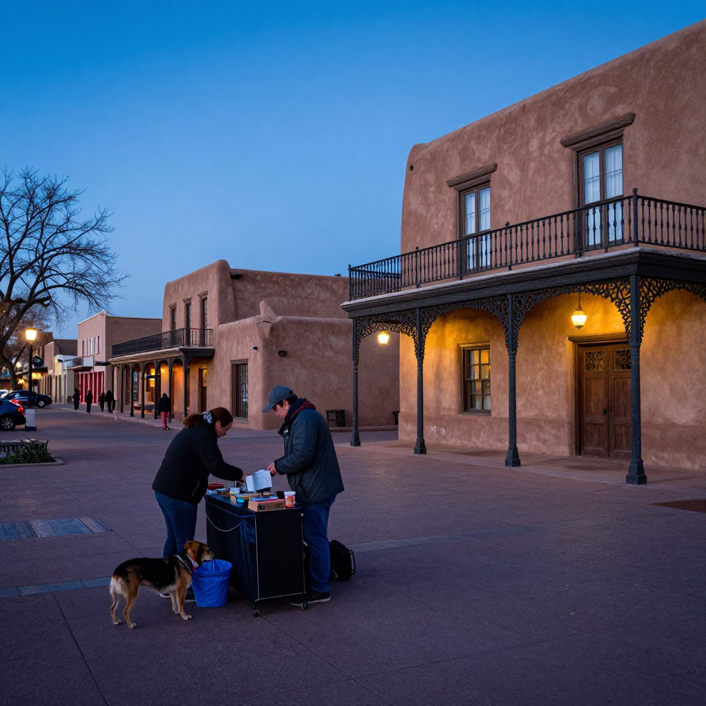Plaza Vendor in Santa Fe in in Santa Fe, New Mexico, United States