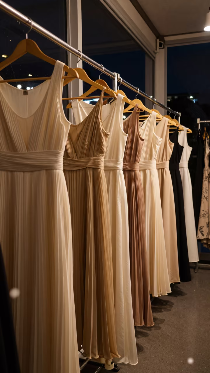 Pleated Dresses Night Glow Brasilia Atelier in inside a couture atelier in Brasilia