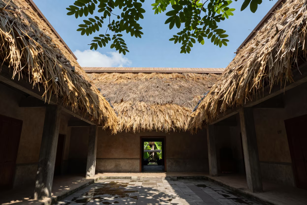 Pleiades Cluster Above Thatched Village Atrium in inside a vaulted atrium near Oshawa