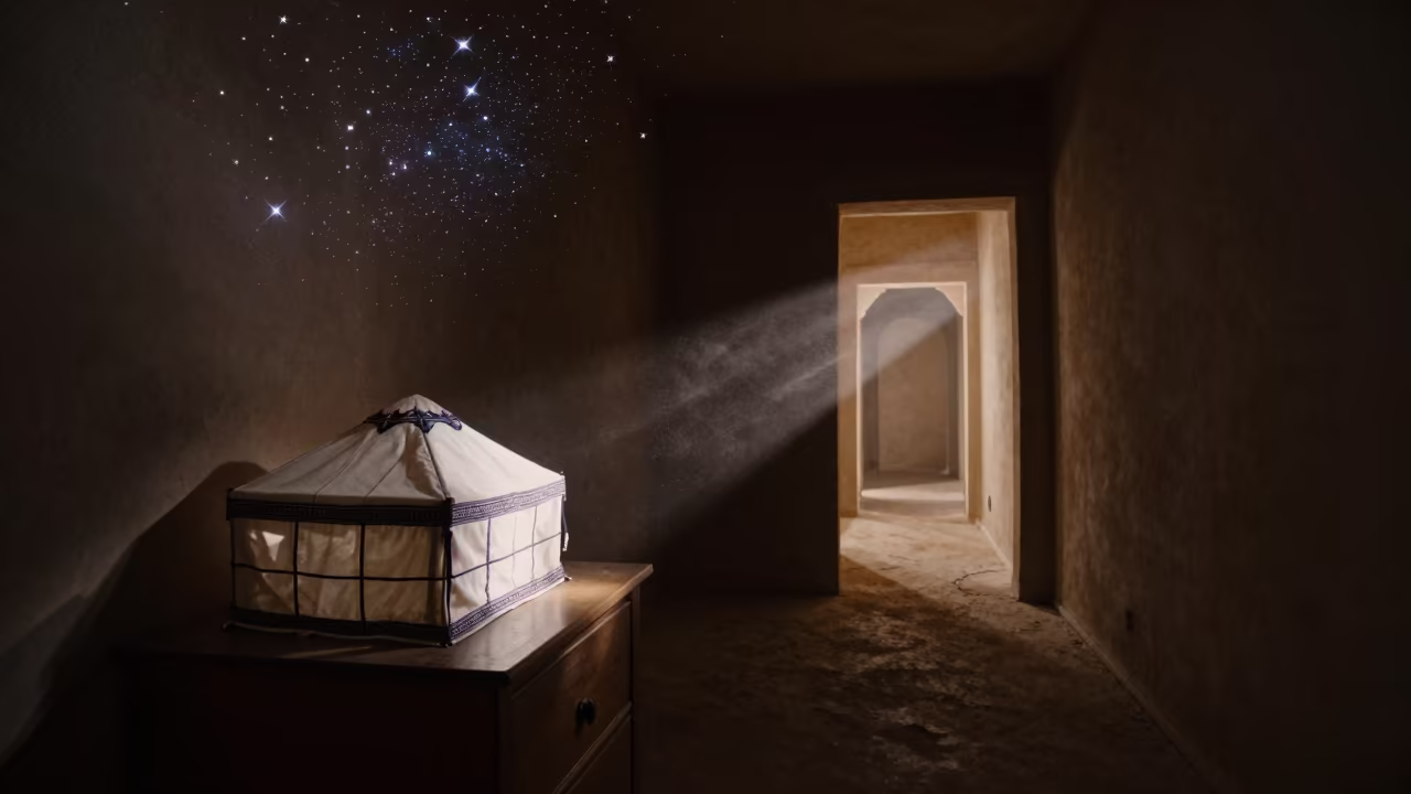 Pleiades Over Bedouin Tent on Night Desk in on a bedside table in Muscat