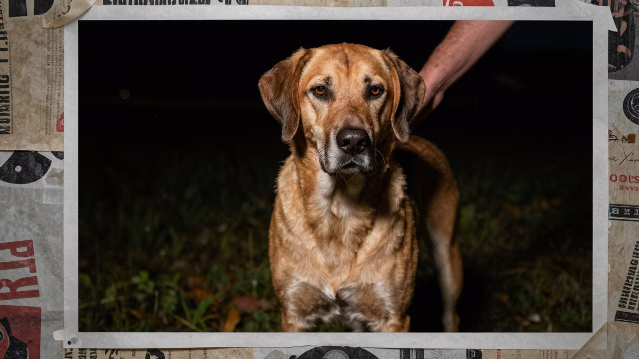 Plott Hound Portrait in Islamabad Night Rain in in a small yard with clipped grass, calm light, and the animal centered in frame in Islamabad