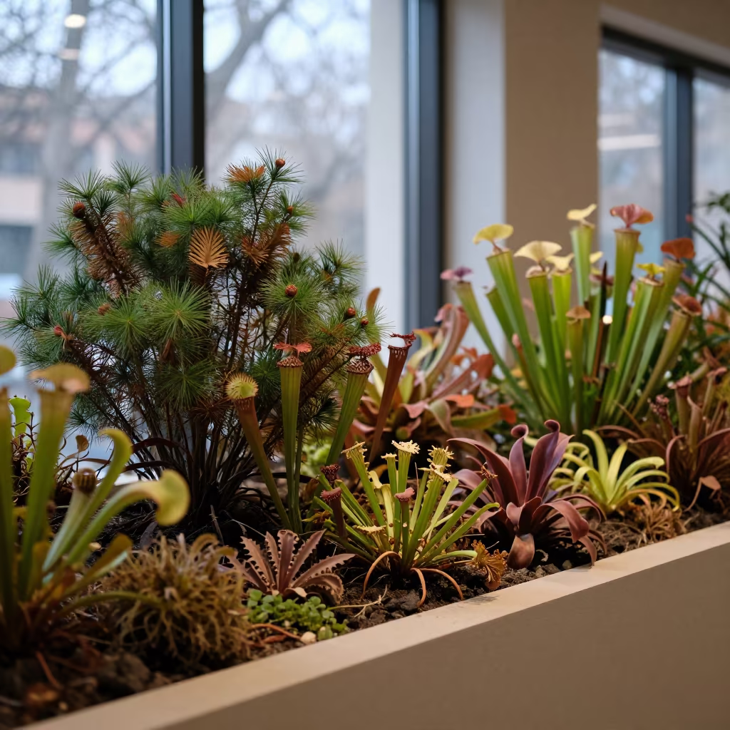 Pocosin Wetland Display in Lahore Gallery in on a painted display ledge in Lahore