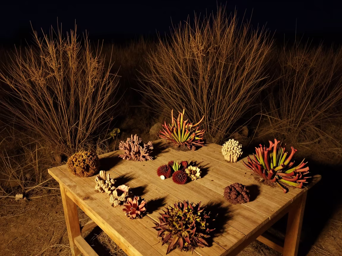 Pocosin Wetland Plants on Library Table in on a dusty library table in Şanlıurfa