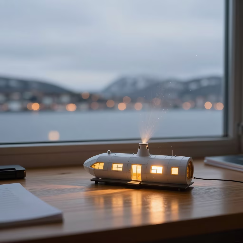 Polar Research Base Model on Oslo Desk in on a writing desk near Oslo