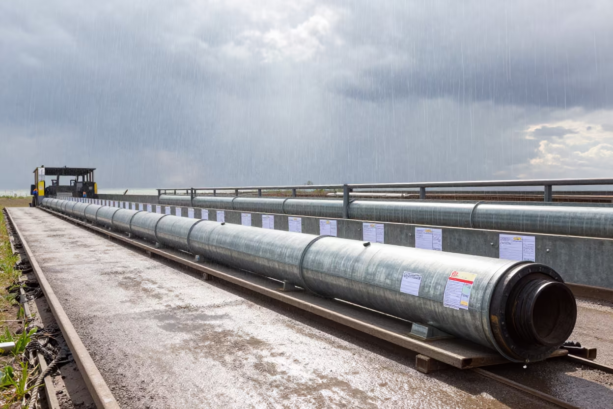 Polish Stockyard Ticket Clip with Galvanized Steel in at a stockyard loading ramp in Poland