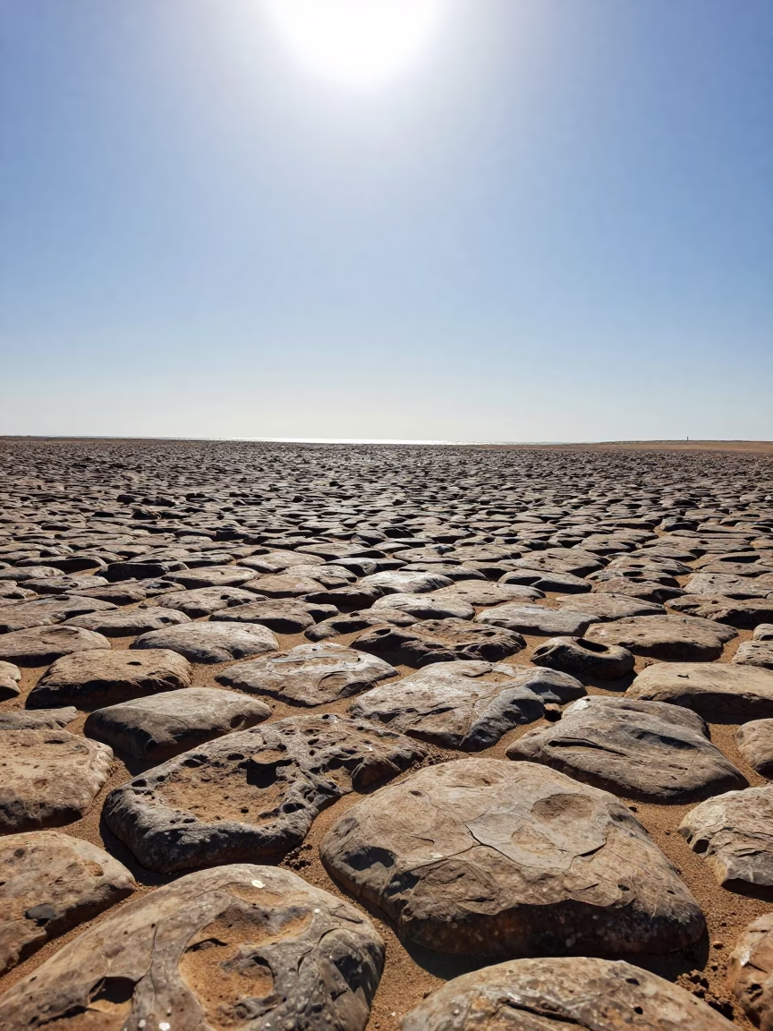 Polished Desert Stones Tunisia Midmorning Glare in in Tunisia