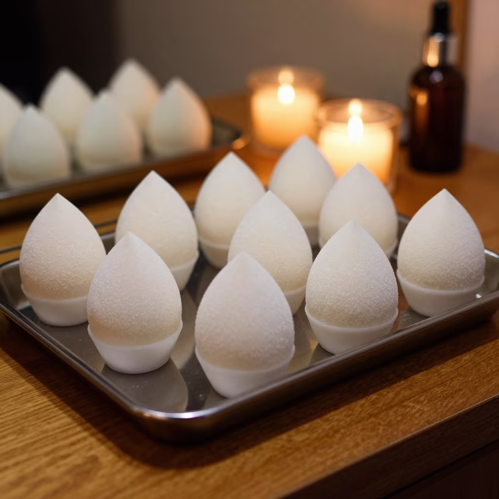 Polished Makeup Sponge Tray in Warsaw Skincare Room in inside a skincare treatment room in Warsaw