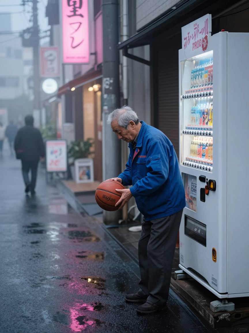 Polishing Basketball in Tokyo in in Tokyo, Japan