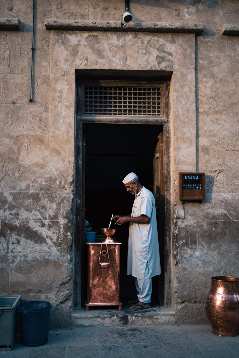 Polishing Copper in Luxor in in Luxor, Egypt