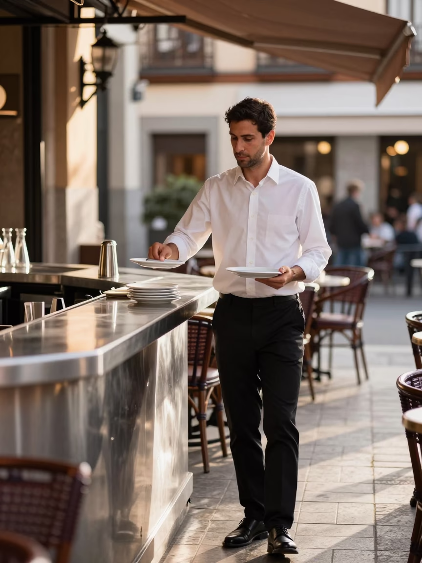 Polishing Saucers in Madrid in in Madrid, Spain