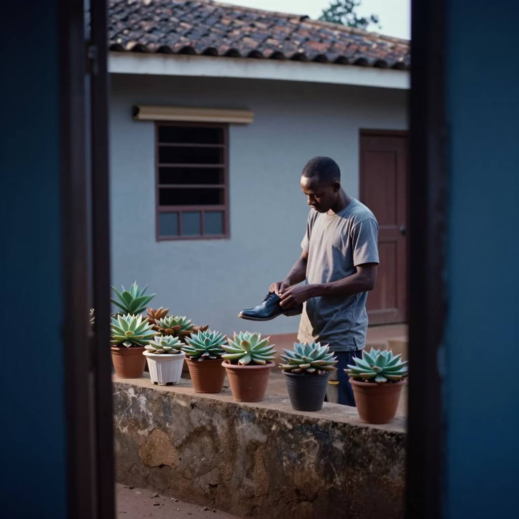 Polishing Shoe in Accra in in Accra, Ghana