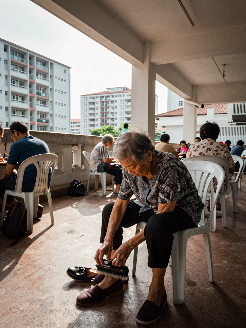 Polishing Shoes in Singapore in in Singapore, Singapore