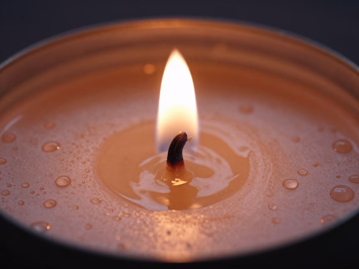 Pollen Grain on Pistil in Copper Light in across a rain-beaded metal surface in Riobamba