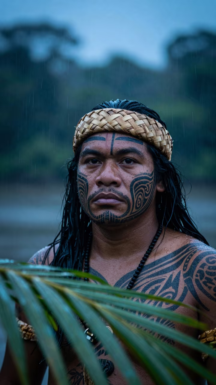Polynesian Chief Portrait Manaus Twilight in in Manaus