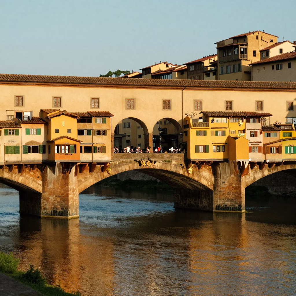 Ponte Vecchio And Arno River in Florence in in Florence, Italy