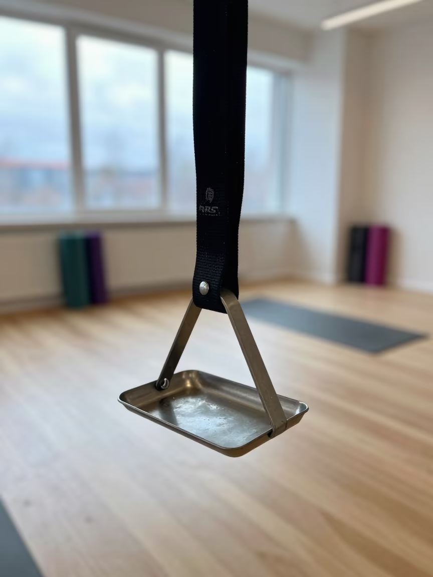 Pool Hoist Buckle Tray in Winter Yoga Studio Oslo in inside a yoga studio before the session begins near Oslo