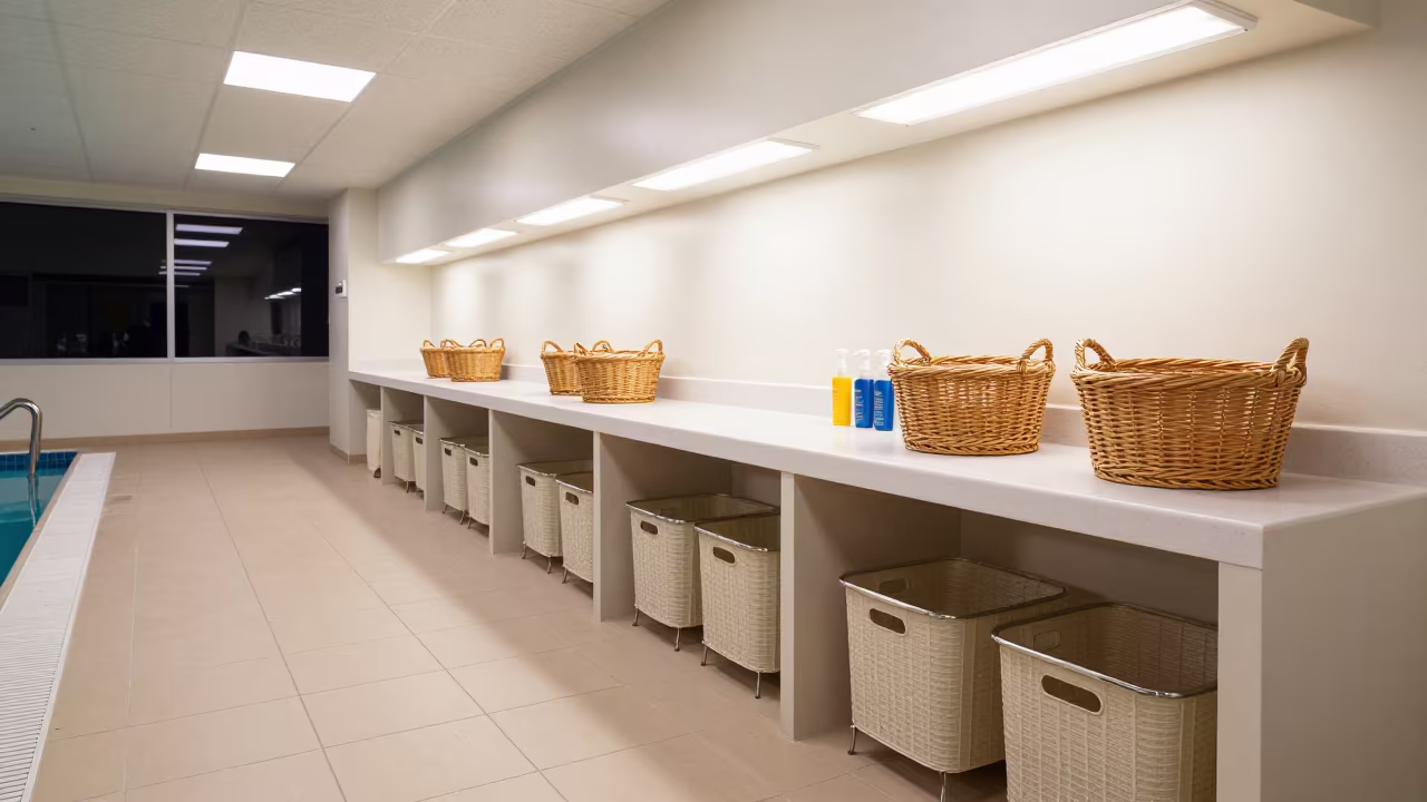 Pool Towel Station Midnight Naha Breakfast Room in inside a breakfast room before opening in Naha