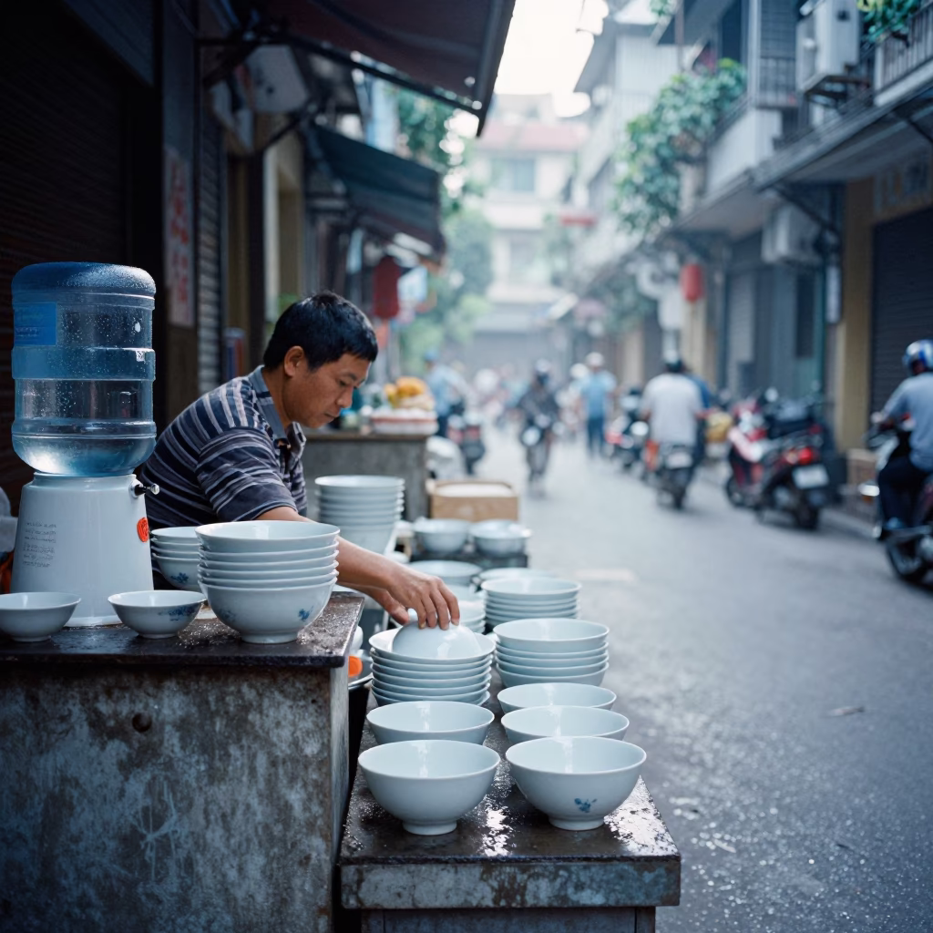 Porcelain Bowls in Hanoi in in Hanoi, Vietnam