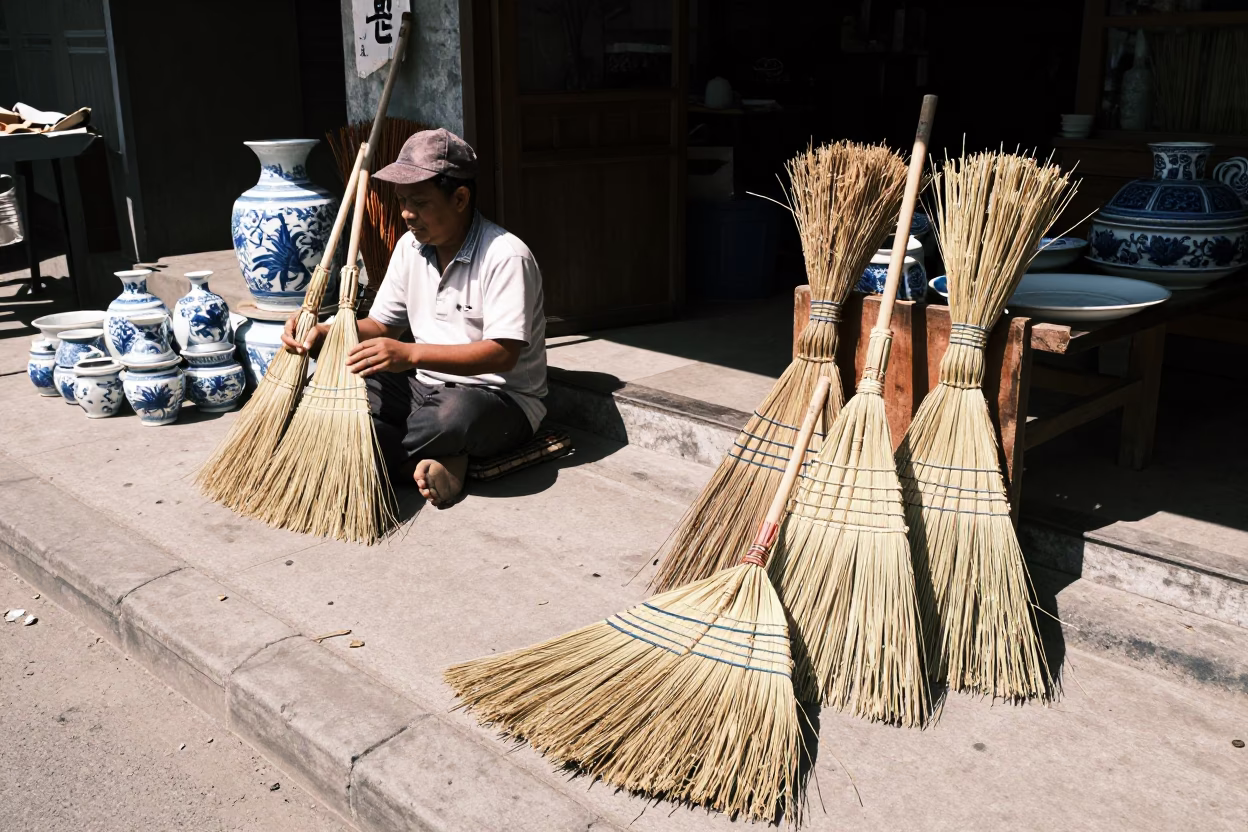 Porcelain in Yogyakarta at The Flat Glare Of Noon Light in in Yogyakarta, Indonesia