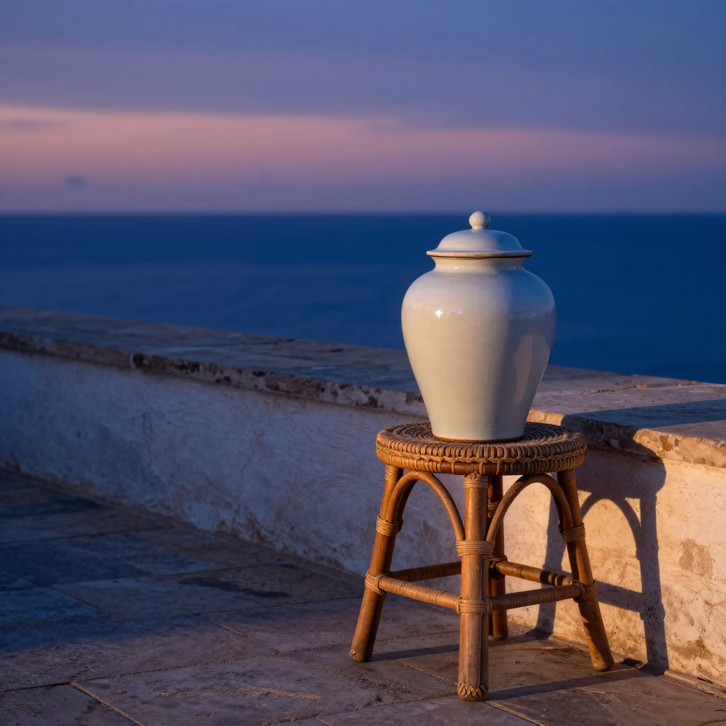 Porcelain Jar at Nautical Dawn Light in Tunis in in Tunis, Tunisia