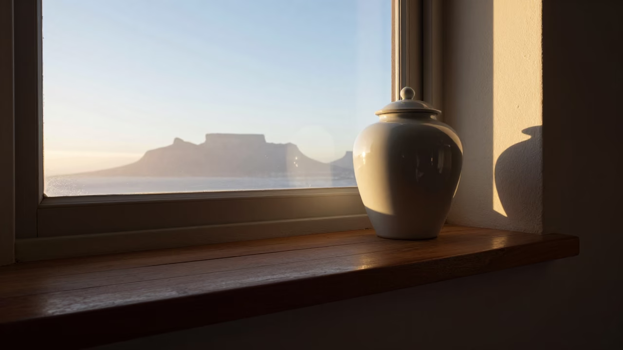 Porcelain Jar in Cape Town at First Light Of Dawn in in Cape Town, South Africa