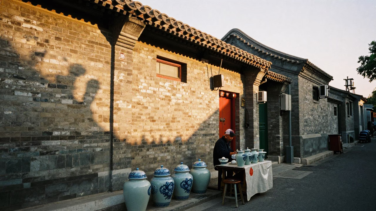 Porcelain Jars in Beijing at Golden Hour in in Beijing, China