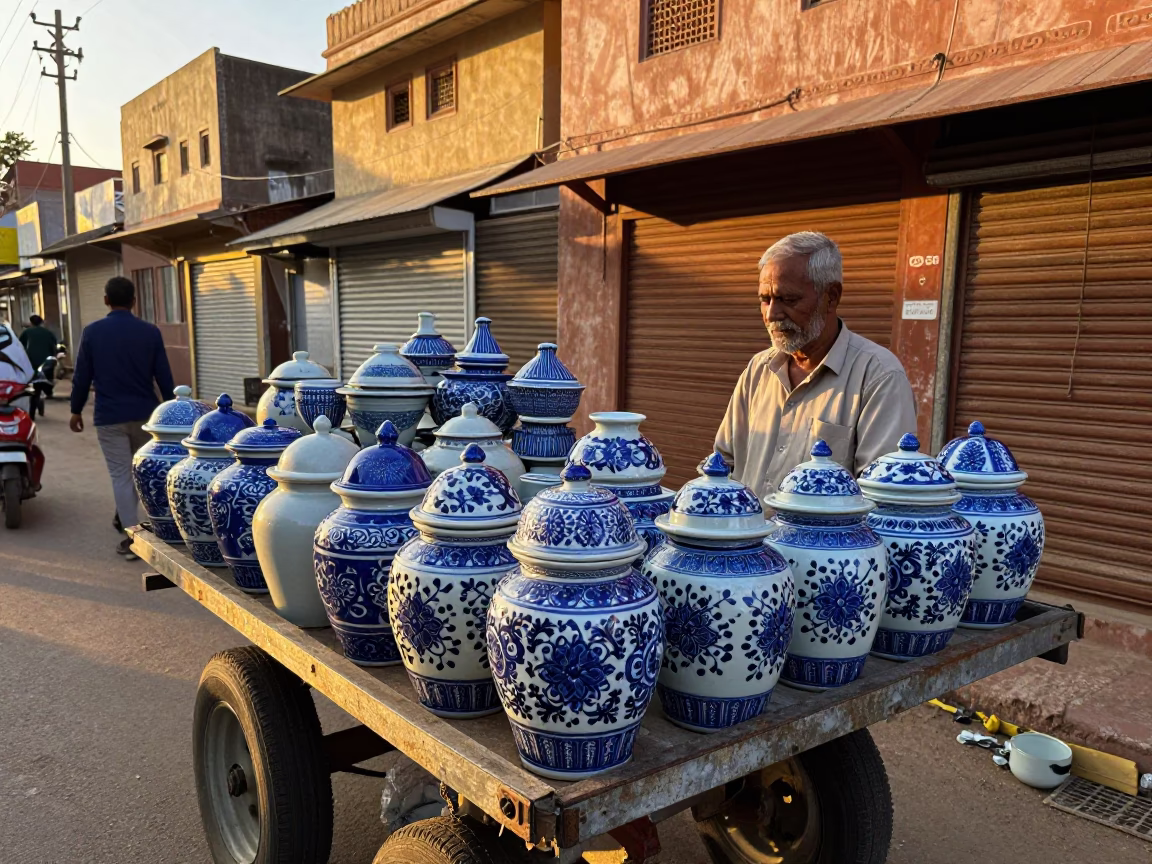 Porcelain Jars in Jaipur in in Jaipur, India