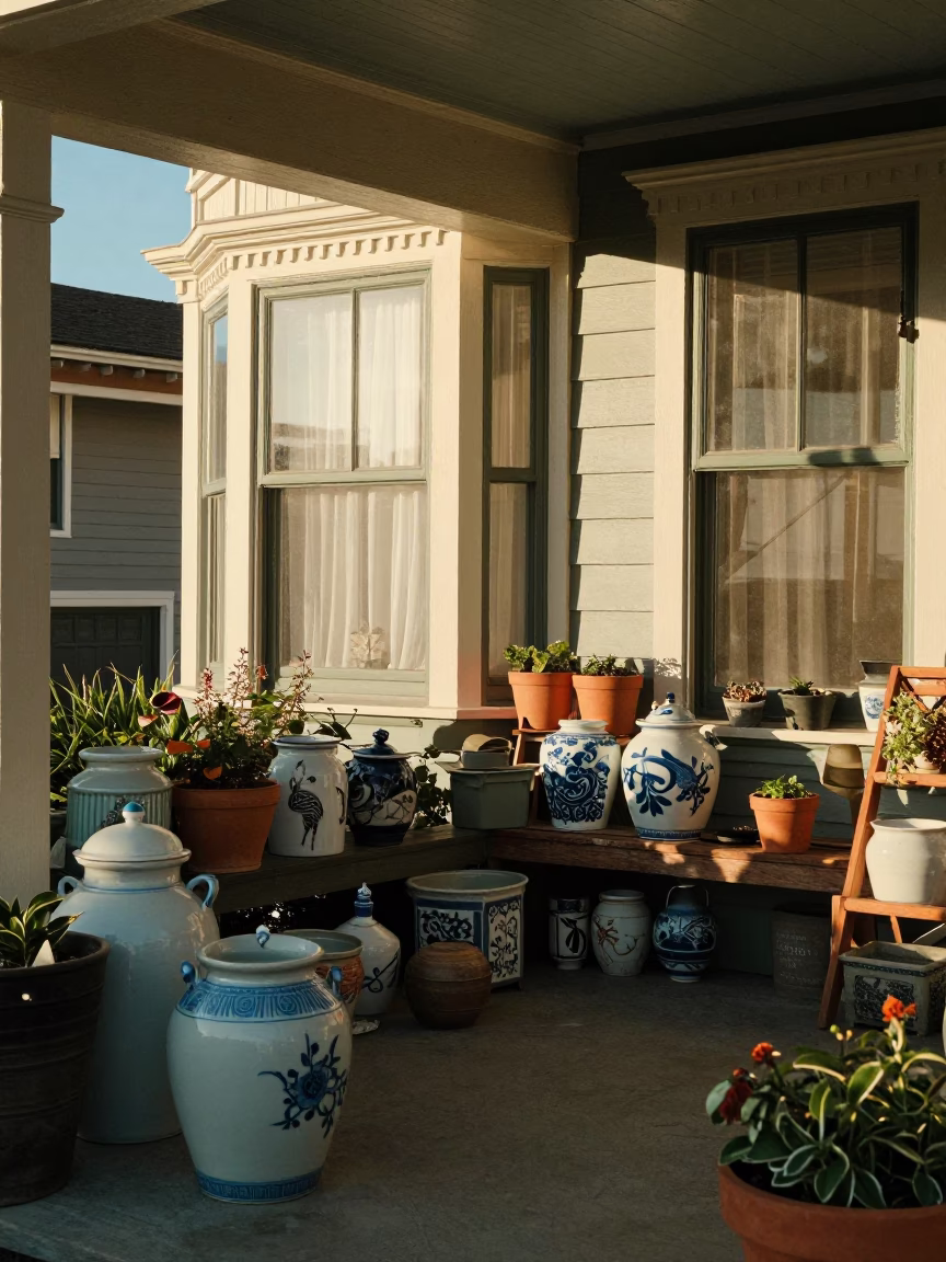 Porcelain Jars in San Francisco at The Late Afternoon Light in in San Francisco, California, United States