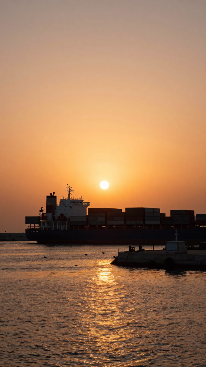Port in Muscat at Sunset Light in in Muscat, Oman