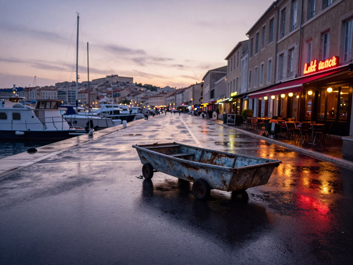 Port Street in Marseille in in Marseille, France
