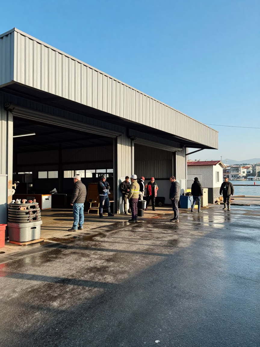 Port Workers in Izmir in in Izmir, Turkey