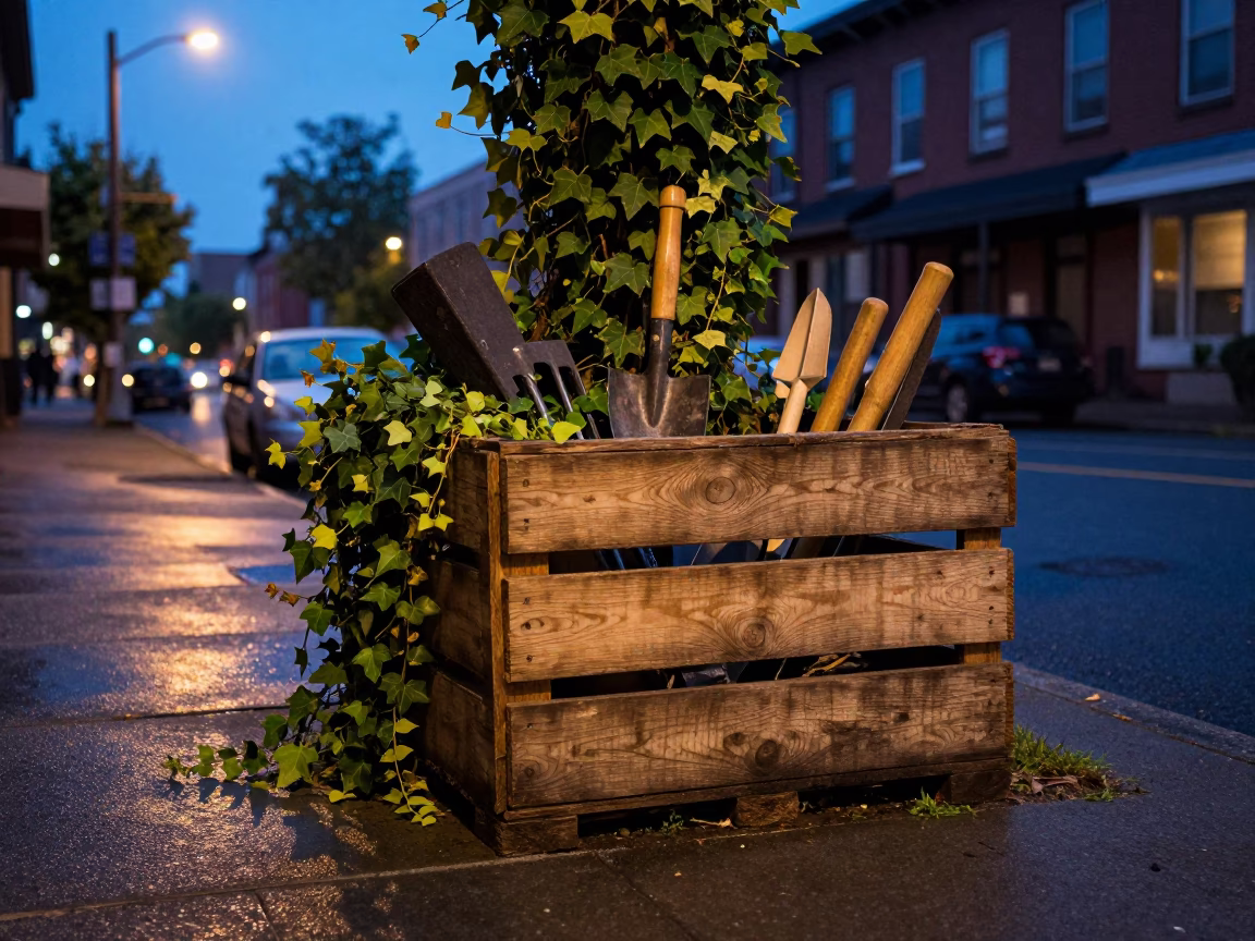 Portland Crate at Blue Hour in in Portland, Oregon, United States