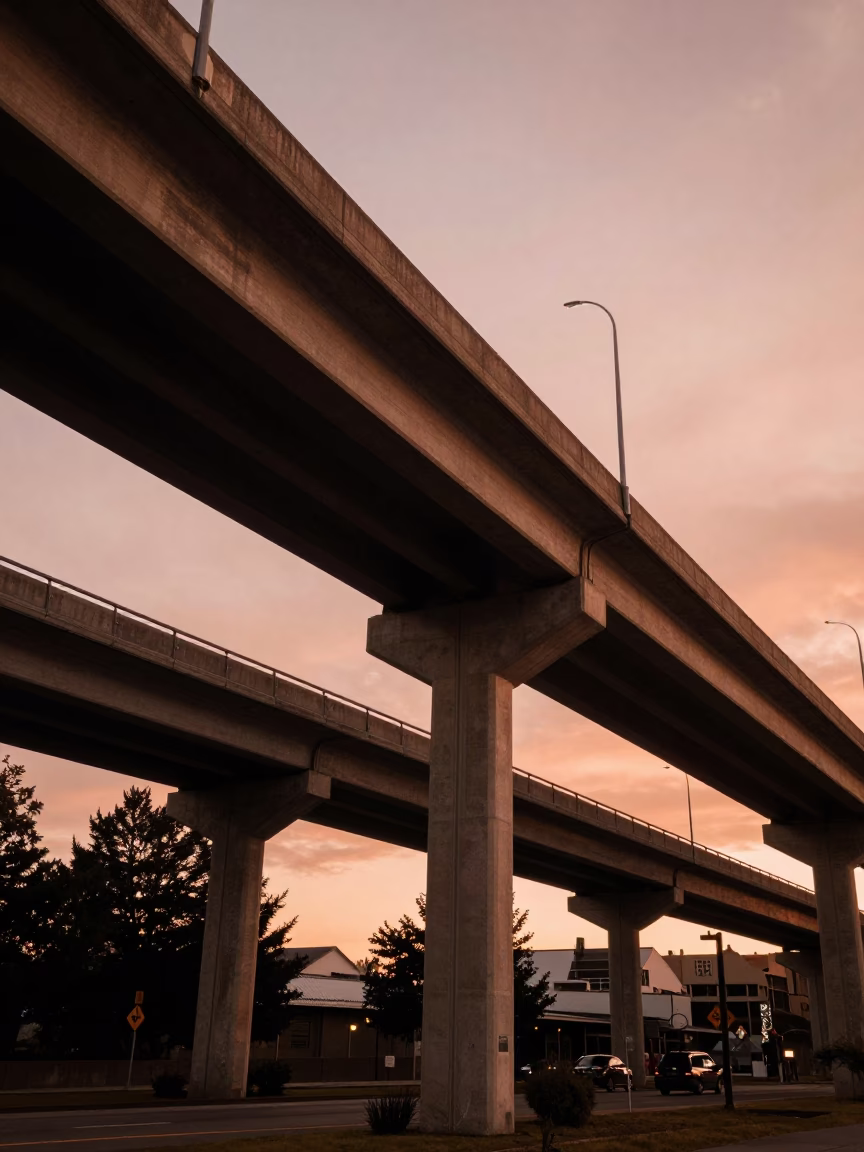 Portland Evening Sky at Copper-toned Light Before Dusk in in Portland, Oregon, United States