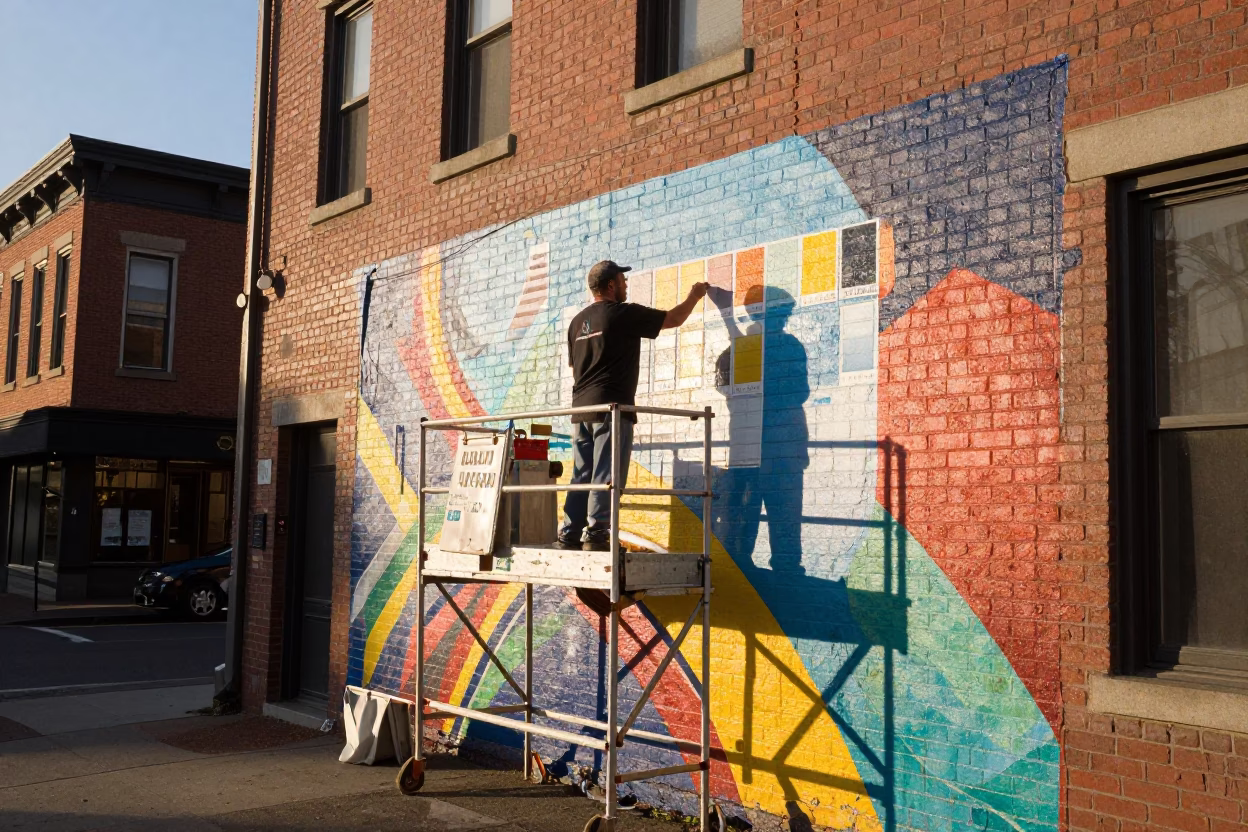 Portland Street Scene at The Early Afternoon Light in in Portland, Oregon, United States